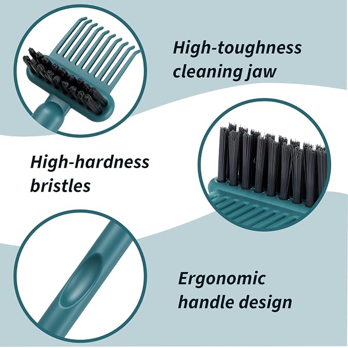 Yuanchu 2Pcs 2-in-1 Hair Brush Cleaner and Remover Tools, Dual-Sided Comb Effective Hairbrush Cleaner for Removing Hair and Dust Home Salon Travel Use(Green)