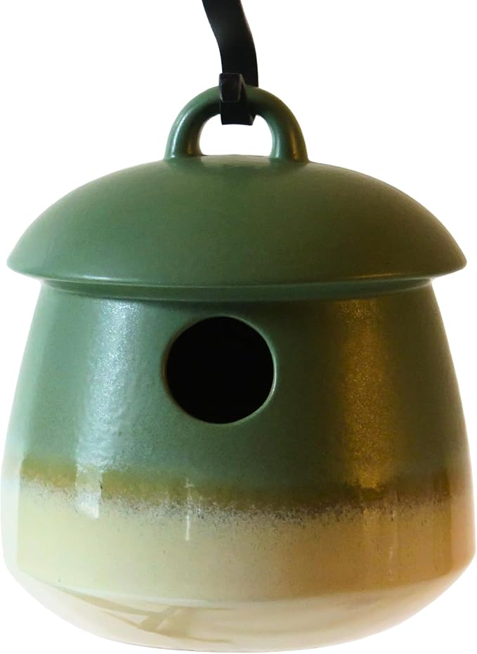 Byer of Maine Return Bird Home, Hanging Bird House, Soft Green, 7 D x 7 H inches