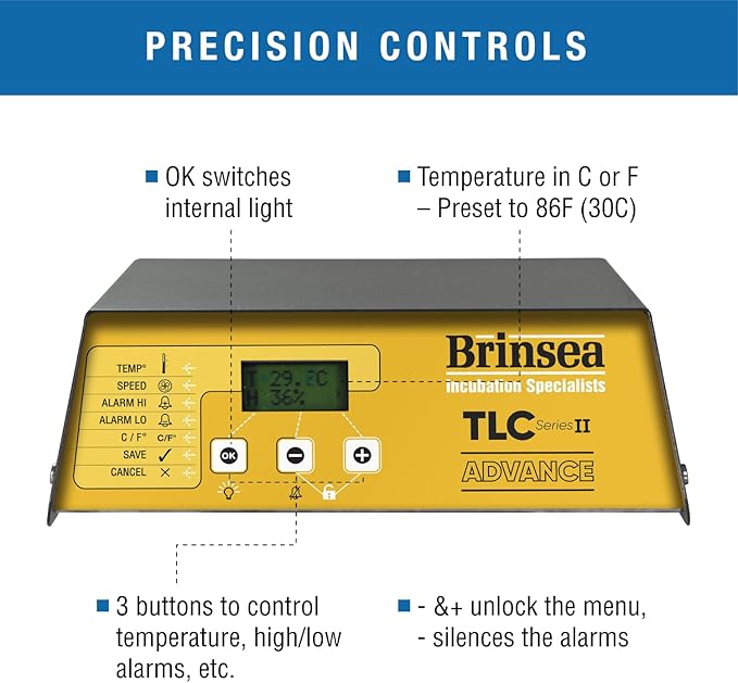 Brinsea TLC-50 Advance Series II Large Bird Brooder Pet Incubator with Nebulizer and Digital Display, ICU Incubator for Adult Birds, Newborn Puppies, Kittens, and Other Small Animals
