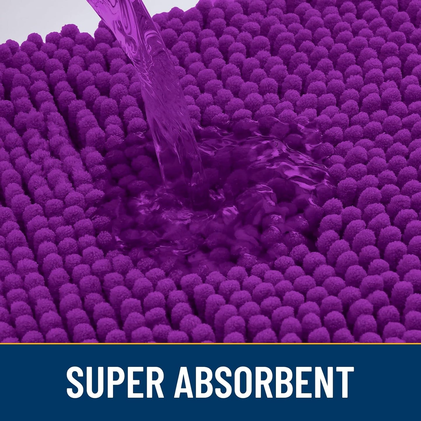 Smiry Dog Door Mat for Muddy Paws 24x16, Absorbs Moisture and Dirt Doormat, Non-Slip Washable Quick Dry Chenille Front Door Mat Indoor Entrance, Entryway Carpet for Inside Floor, Purple