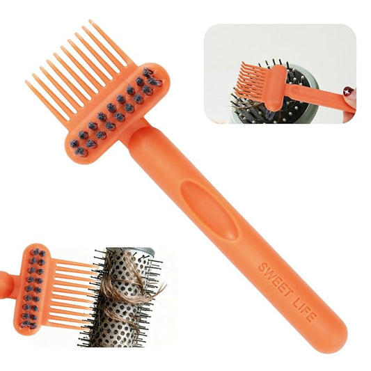 2-in-1 Comb Cleaner with Pick and Bristles, Hair Brush Cleaner Tool Rake for Home Salon Travel Use Effectively Clear Hair Dust Grease and Dirt