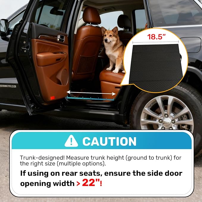 71" Extra Long Dog Ramp for Large Dogs, Heavy Duty Metal Frame Pet Ramp for High SUVs, Trucks and Cars, Portable Folding Travel Dog Ramps with Safety Latch, Supports up to 350lbs