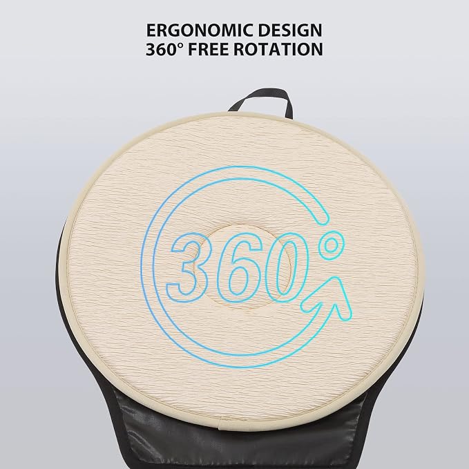 360 Rotating Seat Cushion for Car,Swivel Seat Cushion for Car for Elderly, 360 Rotating Car Seat Non Slip Cushion Support, Portable Rotating Car Seat Cushion for Elderly, Adult and Pregnant (Beige)