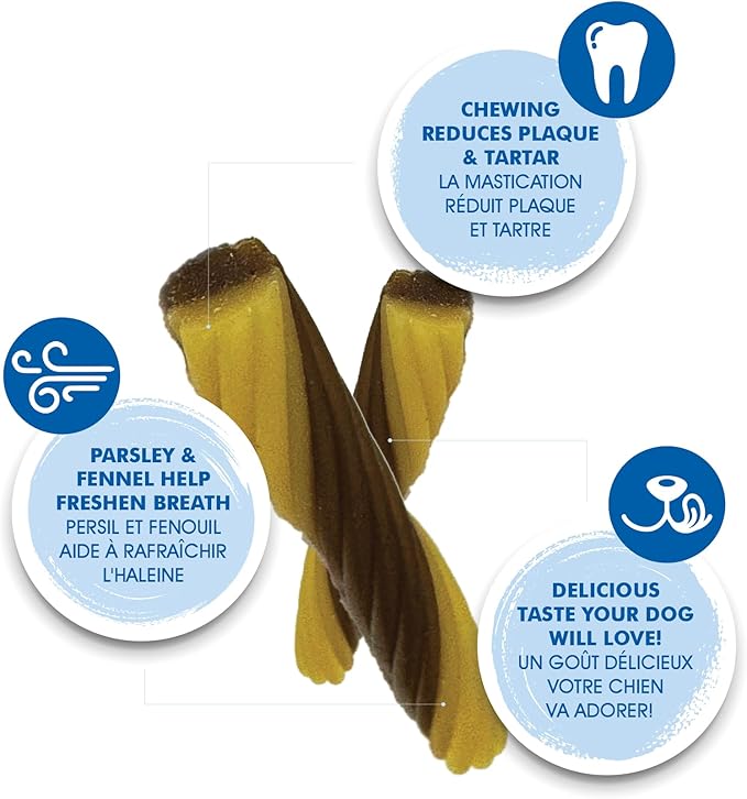 N-Bone Flossta Dual Action Dental Chews for Dogs, Unique Twist Shape for Deep Teeth Cleaning and Proactive Dental Care, Pumpkin Flavor, 8 Count 6.4-oz Bag