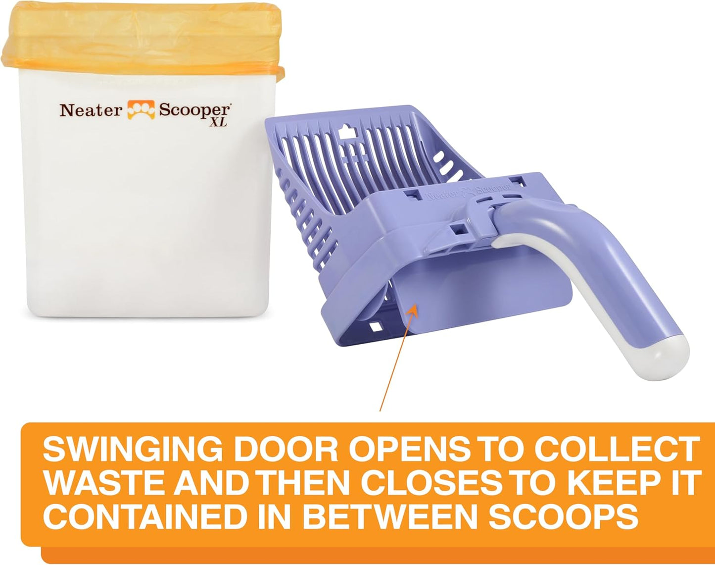 Neater Pet Brands Neater Scooper XL Cat Litter Scoop, 60 Refill Bags – Extra-Large Capacity Mess-Free Cat Litter Scooper with Bag for Large & Multiple Cats, Spill-Proof Litter Box Scooper with Holder