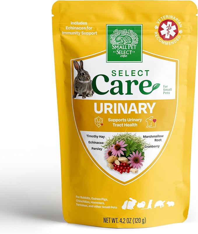 Small Pet Select - Select Care Urinary Support Supplement, Natural High Fiber Timothy Hay Based Treats for Rabbits, Guinea Pigs, Hamsters, Other Small Animals, 4.2 oz