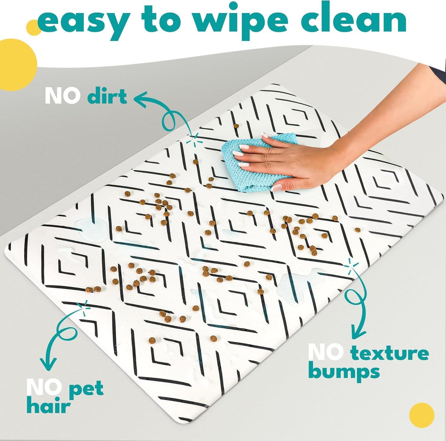 NALALAS Dog Mat for Food and Water, Cat Feeding Mat | Waterproof Dog Bowl Mat | Non-Slip Pet Food Mat for Floors | Pet Mats for Food and Water | Easy to Clean