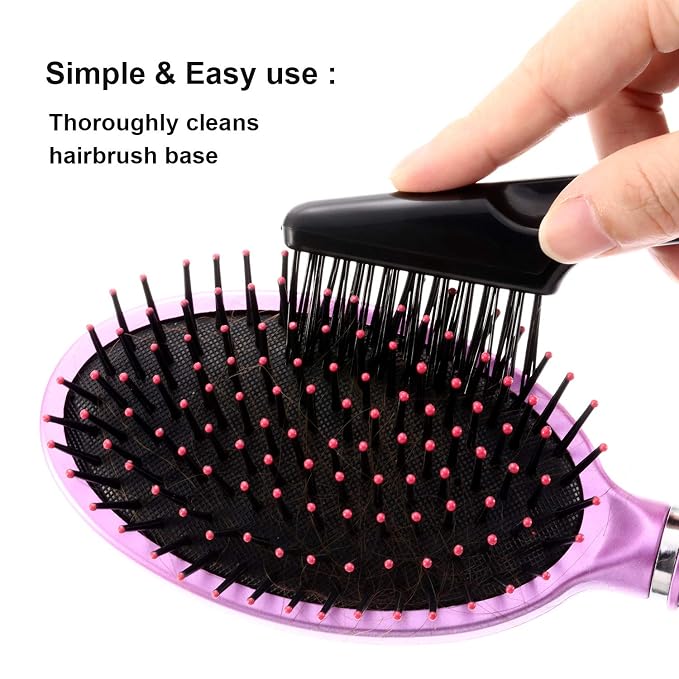 Yaomiao Hair Brush Cleaner Tool 2 Pack - 2-in-1 Dual Edge Hairbrush Cleaning Tool for Removing Hair, Dust & Lint from Brushes and Combs - Brush Cleaner for Home & Salon Use