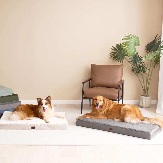 EHEYCIGA Orthopedic Dog Bed Extra Large with Removable Washable Cover, 44IN | Egg Crate Foam Support, Durable Oxford fabric, Non-Slip Bottom, Machine Washable, Soft Waterproof Plush Pet Bed Mat For Crate