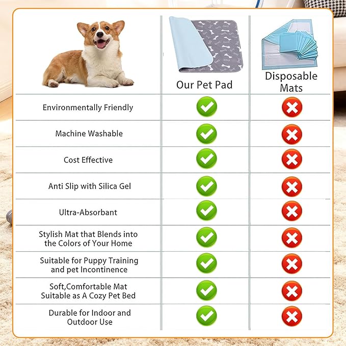 Puppy Pads with Pheromones, Washable Puppy Pee Pads for Dogs Reusable Puppy Pads for Dogs and Cats(with Pet Hair Removal Gloves)