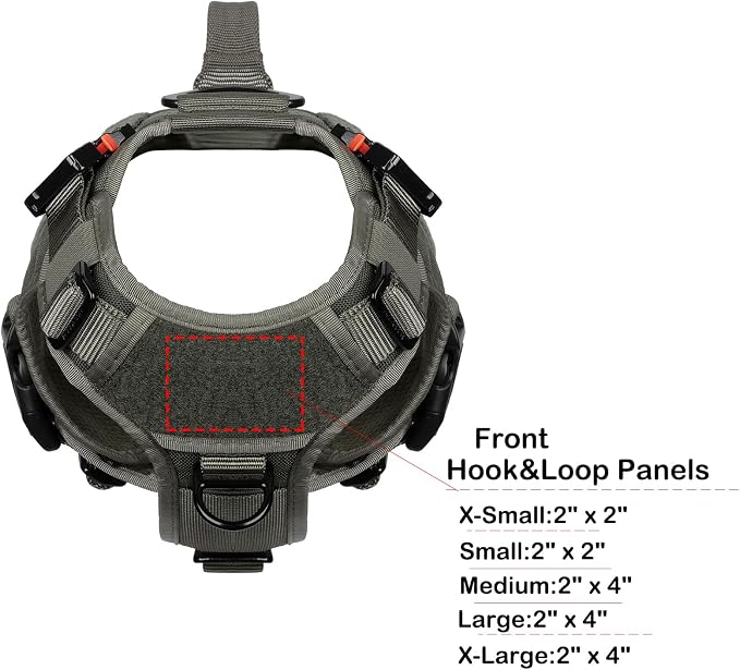 ICEFANG No Pull Tactical Dog Harness for Small Dogs,Adjustable Dog Vest | Control Handle,MOLLE Panel,Front Hook,3 Leash Clips,Soft Padded,for walking training,Green,Small