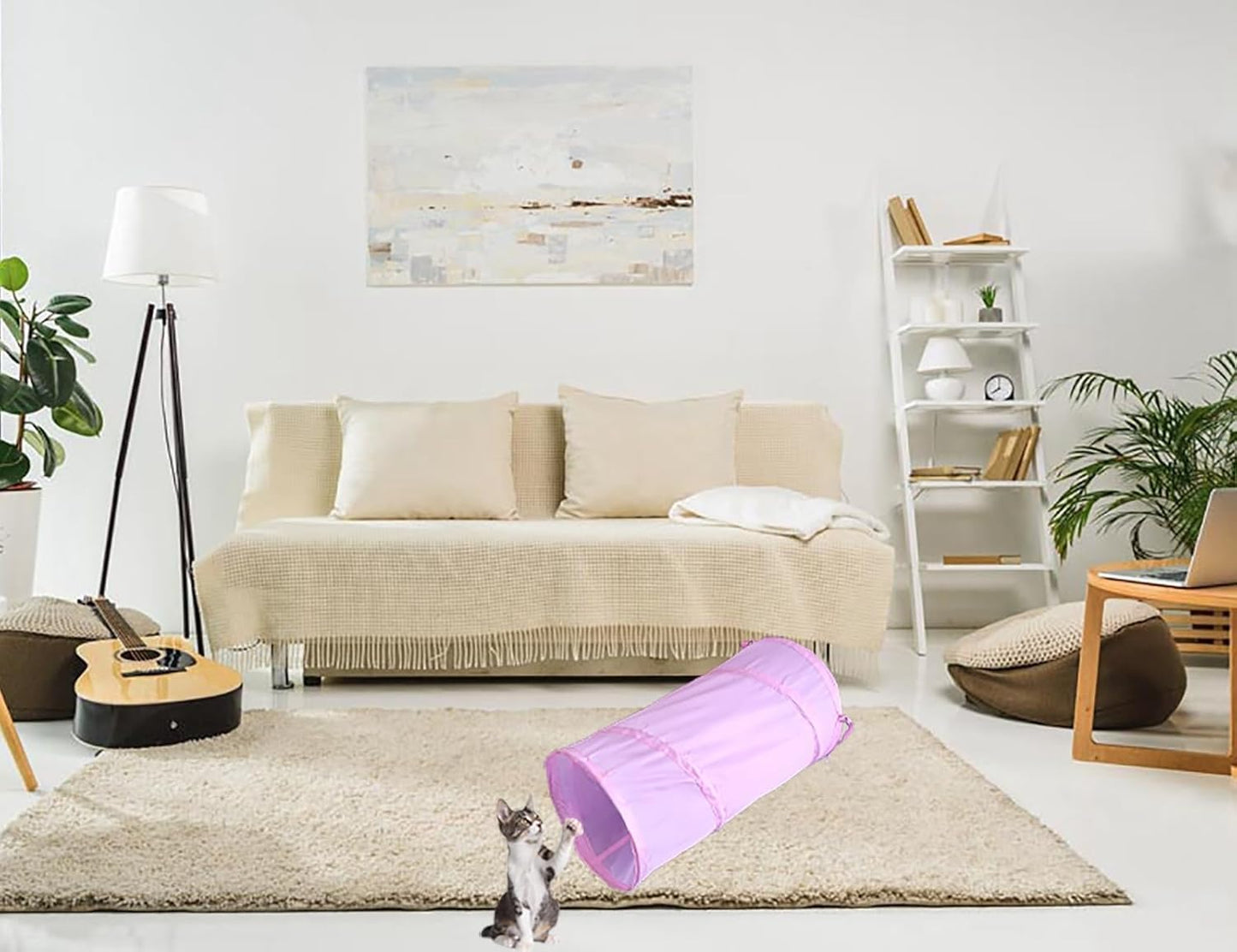 iCAGY Foldable Spiral Cat Tunnel - Indoor Toy for Small Cats, Kittens, and Rabbits - Tube for Interactive Play and Outdoor Fun - Pet Activity Toy 20" 3 Pcs