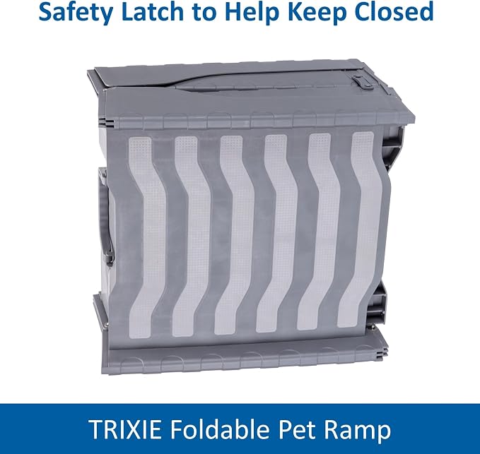 TRIXIE 59-in Pet Ramp for Small to Medium Dogs up to 55 lbs, Foldable and Lightweight Easy to Store | Folding Dog Ramp with High Traction Surface, Ideal for Cars and SUVs, Foldable, Easy to Store and Clean