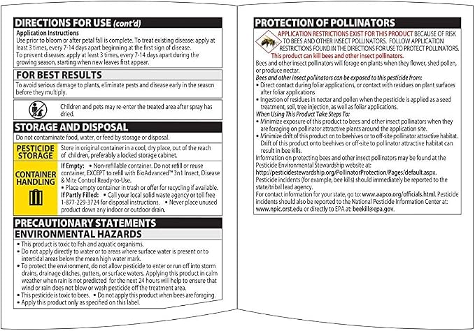 BioAdvanced 3-in-1 Insect, Disease, and Mite Control Spray - Insecticide, Fungicide & Miticide - Ready-to-Use - Prevents Pests and Diseases - Up to 30 Days Protection - 24 fl oz Bottle (Pack of 2)
