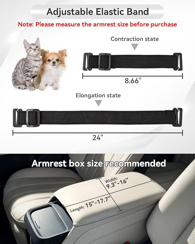 PETSFIT Small Dog Car Seat with Washable Cushion, Soft Pillow, Safety Leash | Dual Seat-rail Hooks with Adjustable Straps Help Reduce Shifting, Console Dog Car Seat for pets Under 8 lbs, Light Grey