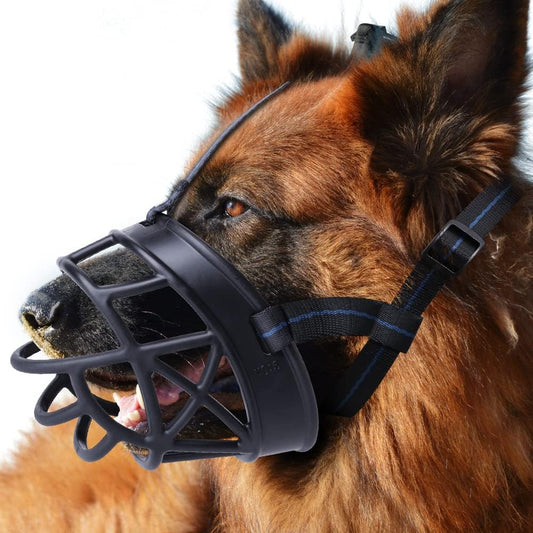Dog Muzzle, Breathable Basket Muzzles for Small, Medium, Large and X-Large Dogs, Prevent Barking, Biting, Chewing Dog Mouth Cover