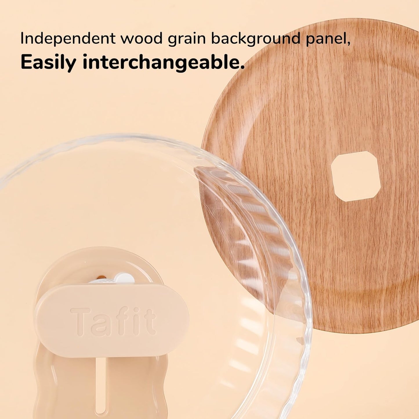 Silent Hamster Wheel 10.5 Inch Dual-Bearings Quiet Running Exercise Wheels with Wood Grain Backboard, Height Adjustable for Syrian Hamsters, Gerbils, Mice, Hedgehog, Lemmings, Warm Brown