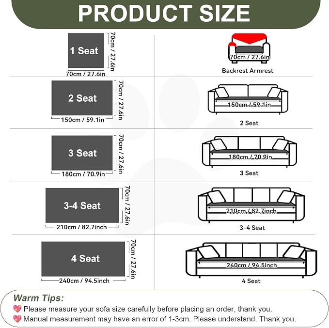 OTOB All Seasons Sofa Covers for 3 Cushion Couch Washable, Geometric Jacquard Fuzzy Non-Slip Pet Couch Cover, Kids Pet Friendly Soft Plush Sofa Slipcovers Dog Bed Mats (Dark Gray, 27.6" x 70.9")