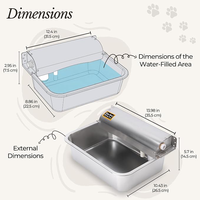 Automatic Pet Water Dispenser - 304 Stainless Steel Auto-Fill Water Bowl for Dogs - Poultry & Livestock - Float Water Level Control - 3/4" GHT Faucet Compatible - Wall Mount/Ground Usage