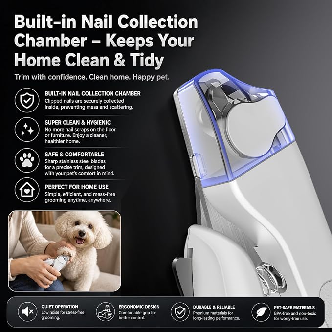 Professional Dog & Cat Nail Clippers | LED Light, Safety Guard, Ergonomic, For Puppies, Small & Large Dogs, Toenail Clippers & Trimmer
