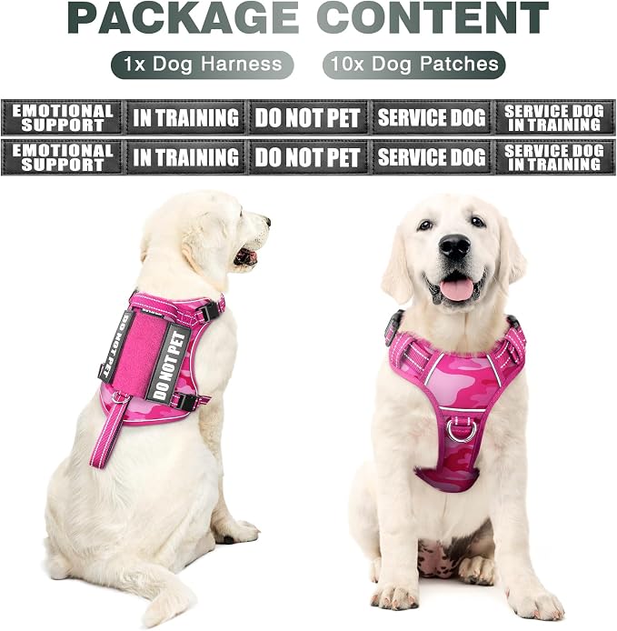 Tactical Dog Harness, No Pull Dog Harness for Medium Large Dogs with Handle & Molle, Military Service Dog Vest Harness in Training Pet Harness for Small Dogs