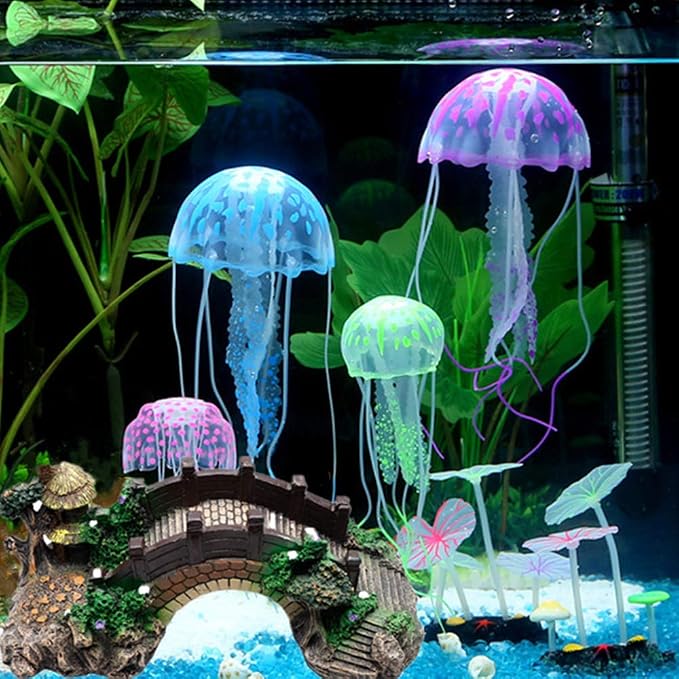 NA Aquarium Ornament Resin Arch Bridge Tree Pavilion Artificial Bridge Model for Garden Decor Fish Tank Landscape Accessories