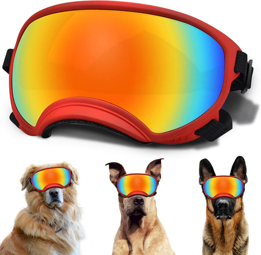 Large Dog Sunglasses, Dog Goggles with Adjustable Strap UV Protection Winproof Dog Puppy Sunglasses, Suitable for Medium-Large Dog Pet Glasses, Dogs Eyes Protection