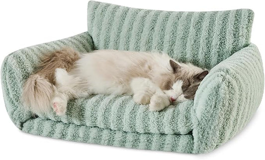Hollypet Cat Bed Small Dog Orthopedic Couch Beds for Pets up to 20 lbs | Fluffy Multifunctional Double-Layer Warming Kitten Pet Couch Orthopedic Beds with Machine Washable Cover and Non-Slip Bottom