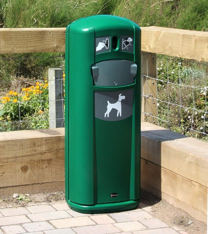 Retriever City Pet Waste Station (3 Colors) with Bag Dispenser & Ground Fixing Kit – 9 Gallon Dog Waste Disposal Station - Includes 1000 Dog Waste Pick Up Bags (Deep Green)