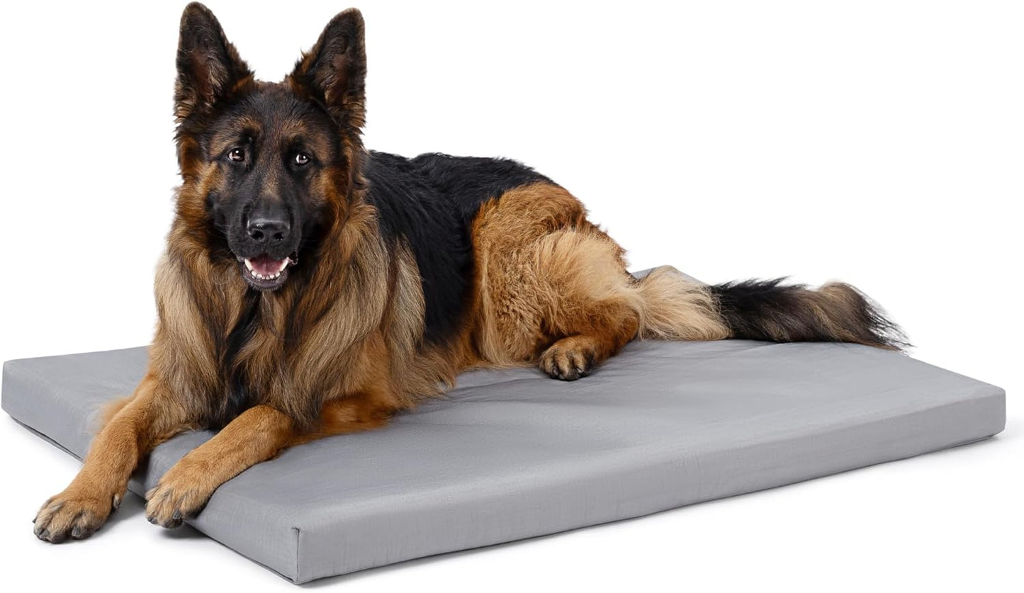 Cybarmour Indestructible Dog Bed - Outdoor Waterproof Chew Proof Dog Crate Pad - Orthopedic Kennel Mat for Aggressive Chewers - Extra Large Breeds & Fits 48-Inch Crate - 47"x29", Limestone