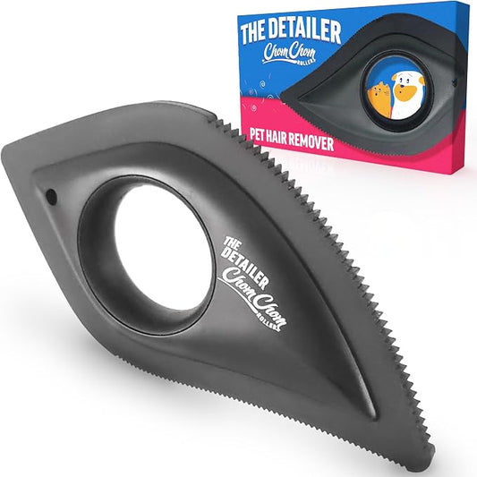 ChomChom Roller Detailer- Scraper for Pet Hair Remover and Lint - Great for CAR - Cat and Dog Hair Remover for Couch, Furniture, Carpet, Clothing and Bedding - Travel Multi-Surface Fur Removal Tool
