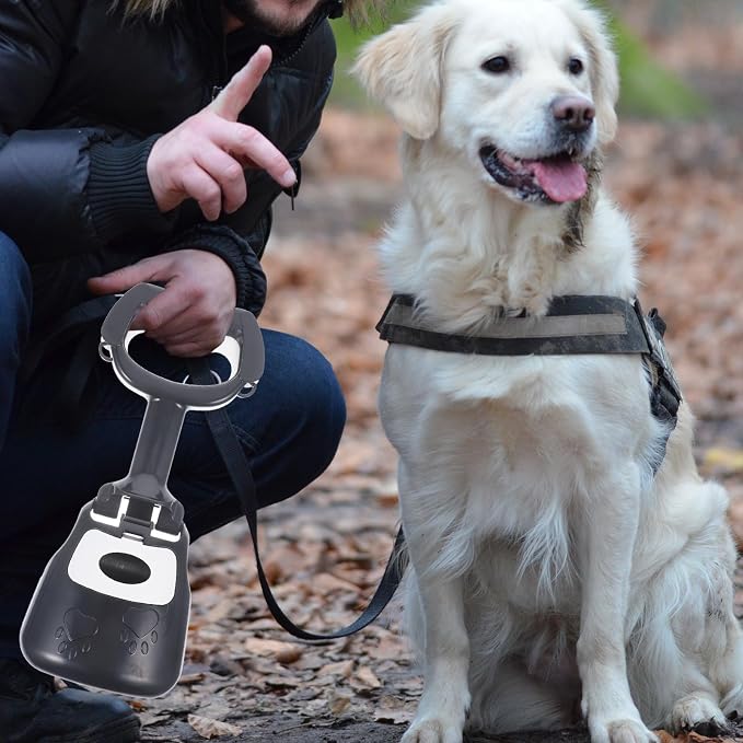 Outanaya Dog Poop Scooper Heavy Duty Litter Picker with Handle, Sturdy Plastic Pooper Scooper for Large Dogs, Household Outdoor Pet Waste Cleaning Tool