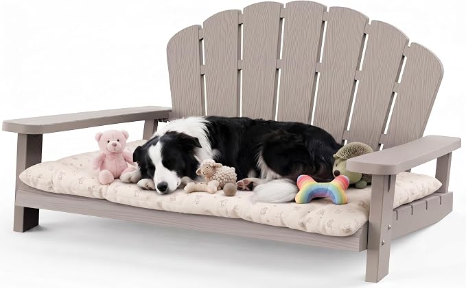 Outdoor Dog Bed, Elevated Dog Bed,Indoor&Outdoor Pet Furniture(Grey) | Waterproof Dog Couch,Sturdy Dog Patio Lounge Chair,Chew Resistant Outdoor Dog Furniture for Small&Medium Dogs