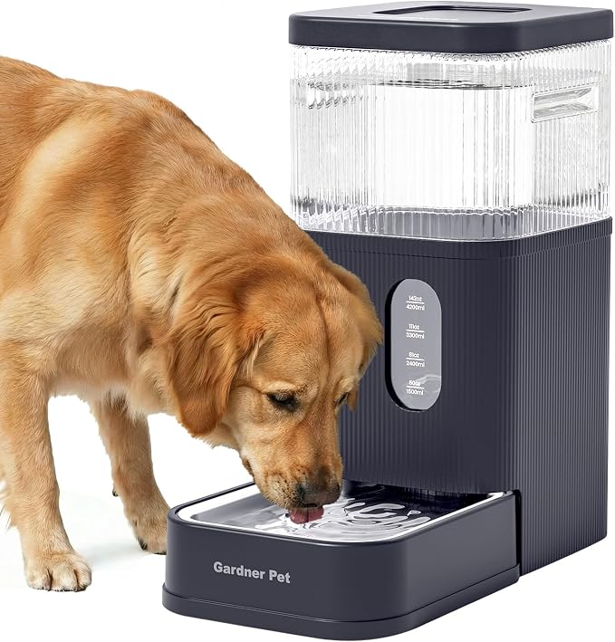2.9 Gallon Automatic Dog Water Dispenser with Stainless Steel Bowl | BPA-Free, 11L Large Capacity, Stainless Steel Bowl, Maifan Stone Filter, Gravity Auto-Fill, Safe for Cats & Dogs
