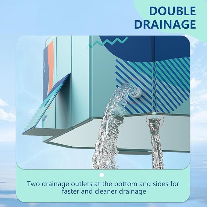 102" Foldable Dog Bathing Pool, Non-Inflatable Collapsible Pet Bath Tub for Large Dogs, 4-Layer PVC, Non-Slip Base, Quick Drain, Portable Outdoor Dog Washing Station