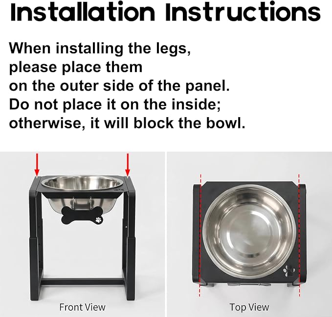 Metal Elevated Dog Bowls, Raised Dog Bowls for Medium/Large Breeds with One 111oz Stainless Steel Water Bowls, 3 Adjustable Height (8.8"/11.5"/14") Dog Bowl Stand Protect Neck & Joints