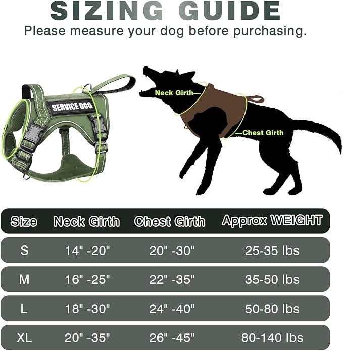 Tactical Dog Harness, No Pull Dog Harness for Medium Large Dogs with Handle & Molle, Military Service Dog Vest Harness in Training Pet Harness for Small Dogs