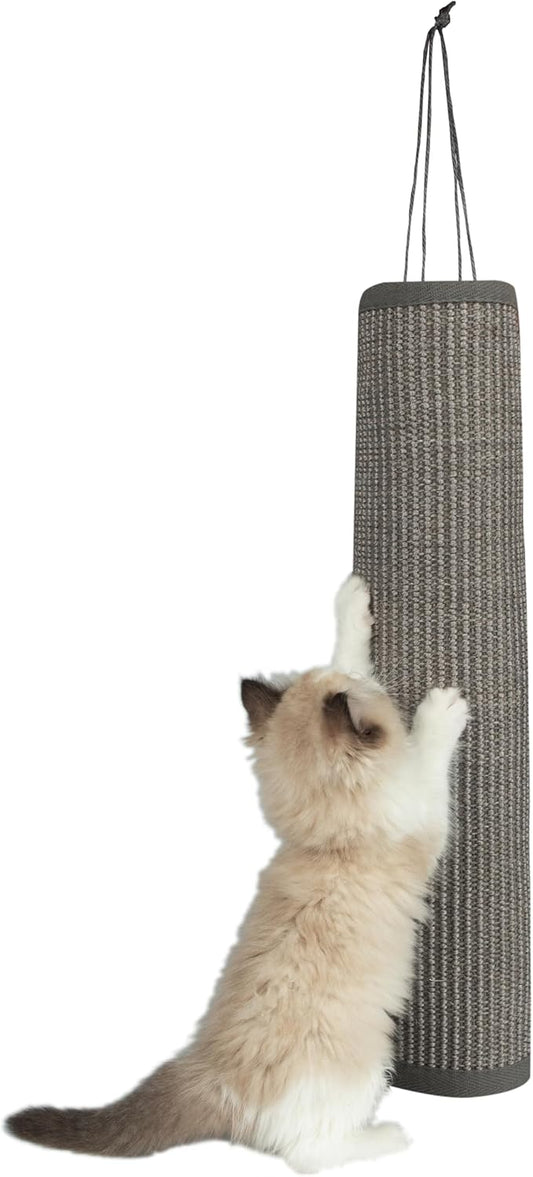 Best Pet Supplies Catify Cat Scratcher, Fun Interactive Scratchers, Posts, Poles, Claw Safe, Furniture Saver Indoor Play Support Natural Cat Behaviors Heavy Duty - Gray Log