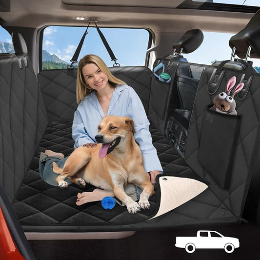 Back Seat Extender for Dogs Truck-Large Space, Dog Pet Seat Cover Back Seat with Blanket, Backseat Dog Hammock for Crew Cab Trucks F150, RAM1500, Sierra, Tundra, Silverado