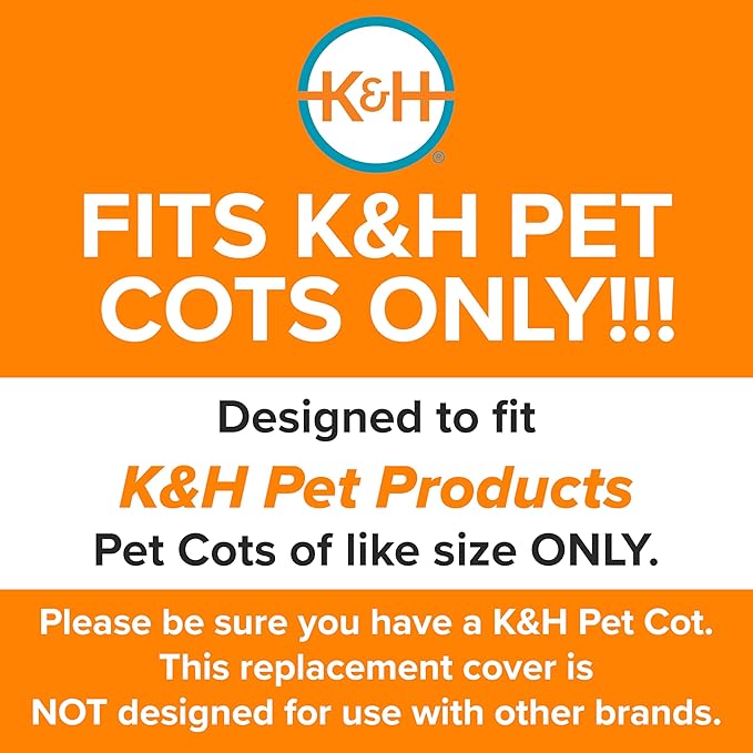 K&H Outdoor Elevated Dog Bed Pet Cot Replacement Cover, Large 42x30in | Designed to fit K&H Large Pet Cots (Sold Separately), Indoor Outdoor Dog Bed, Breathable Mesh Center, Machine Washable