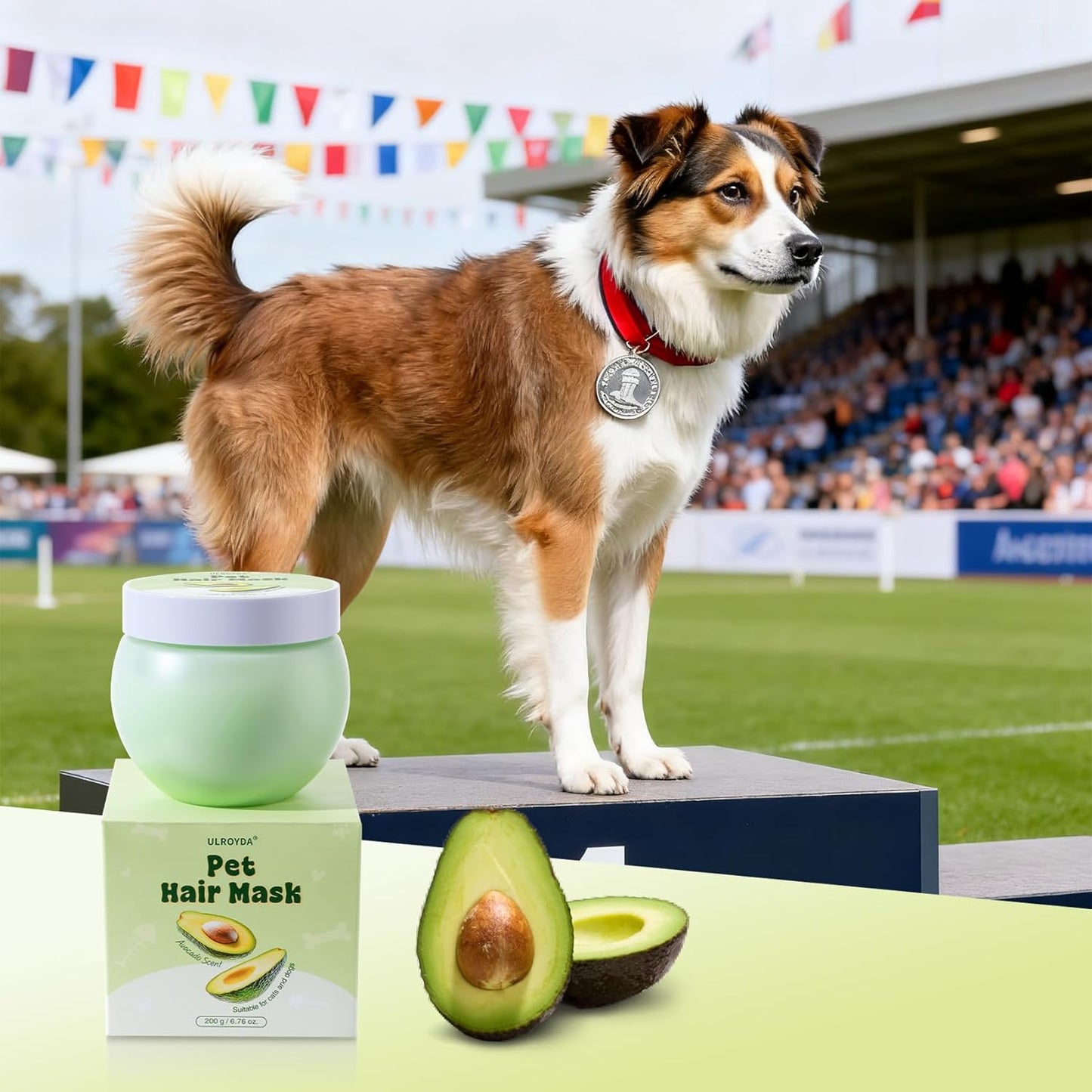 Dog Conditioner with Shea Butter & Olive Oil – Moisturizes, Relieves Itchy Skin & Allergies, Detangles, Controls Shedding, Leaves Fur Soft, Shiny & Fresh, Avocado Scent, 6.76 oz