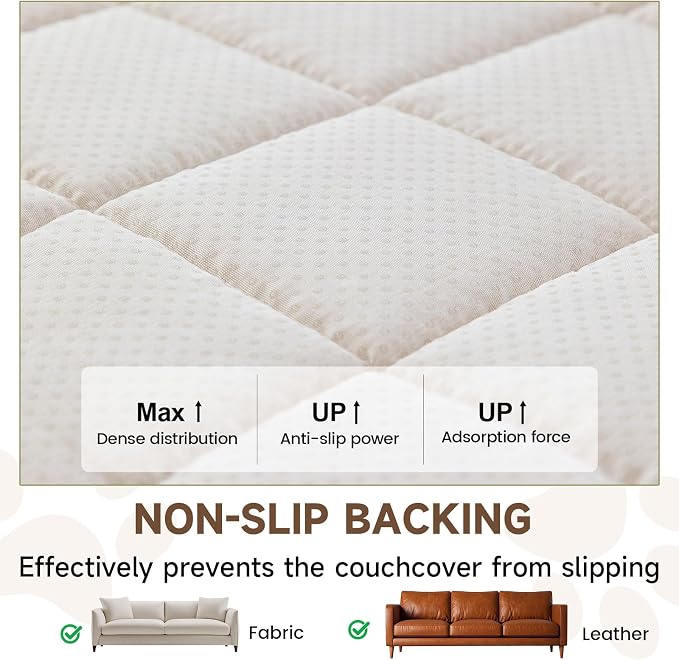 OTOB Couch Cover for Dogs Washable Pet Friendly, Non Slip Plush Fuzzy Love Seat Couch Covers Sofa Slipcovers, Geometric Jacquard Soft Pet Cushion Mat Protector All Seasons, (Camel, 27.6" x 59.1")
