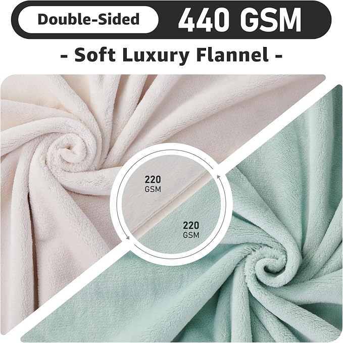 LOOBANI Waterproof Blanket for Bed, Soft Flannel Twin Bed Blanket 60" x 80" | Dog Pet Blankets for Large Dogs, Reversible Spill-Proof Throw for Couch Cover, Movie Time, Camping, Travel, Noise Free, Green