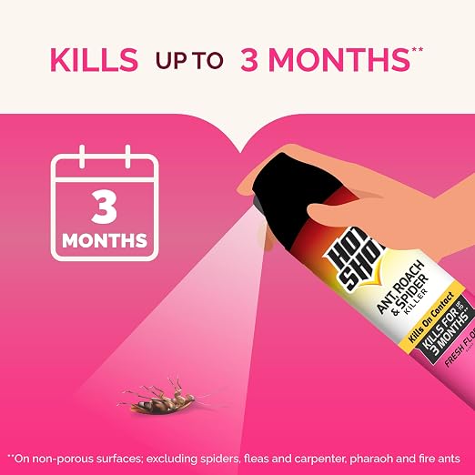 Hot Shot Ant, Roach & Spider Killer, 17.5 Ounces, Kills Roaches and Listed Ants on Contact, Indoor & Outdoor Insecticide Spray, 3 Pack