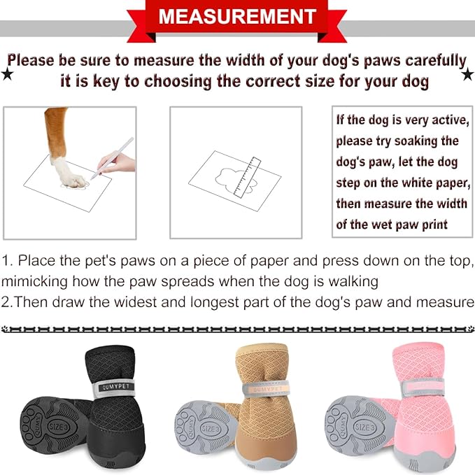 QUMY 4PCS Dog Shoes for Small Dogs, Hot Pavement Summer Puppy Dog Boots & Paw Protectors with Soft Anti-Slip Rubber Sole, Mesh Breathable Dog Booties for Hardfloors, Walking Running Black Size 5
