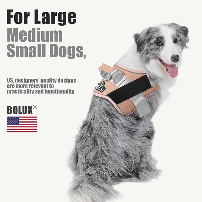 Dog Harness, No-Pull Reflective Dog Vest, Breathable Adjustable Pet Harness with Handle for Outdoor Walking - No More Pulling, Tugging or Choking