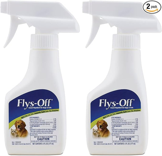 Farnam Flys-Off Insect Repellent for Dogs and Cats 6 Fluid Ounces (Pack of 2)