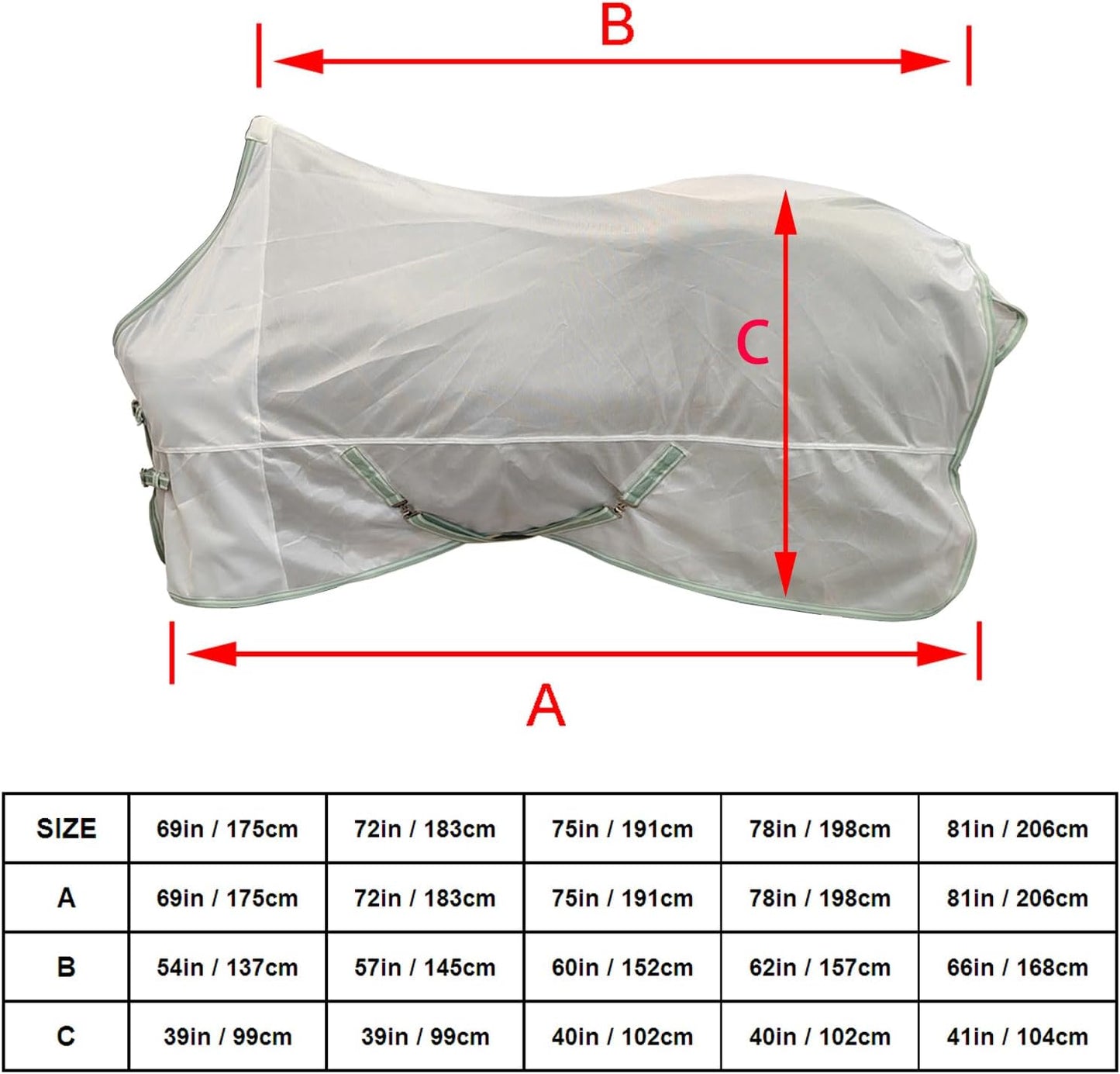 BARN & STABLE Breathable and Tear-Resistant Horse Fly Sheet with UV Protection Equine Summer Sheet Horse Fly Blanket with Removable Web Leg Straps