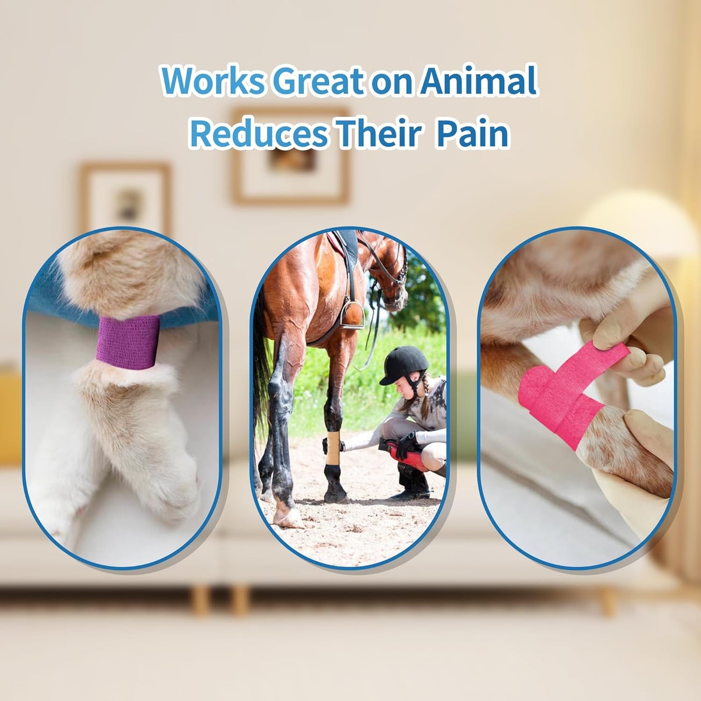 PHYTOP Self Adhesive Bandage Wrap 4 inches x 5 Yards, 12 Pack of Cohesive Tape for First Aid, Sports, Wrist and Ankle, Also for Horses & Dogs as Vet Wrap (Beige)