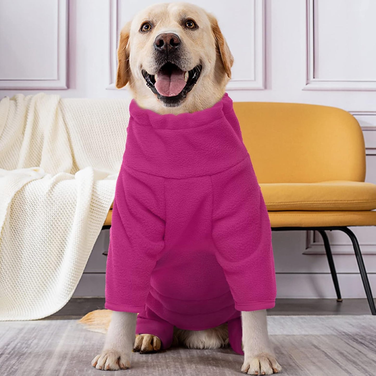 ROZKITCH Medium Dog Clothes, Pet Windproof Warm Cold Weather Jacket Vest Cozy Jumpsuit Apparel Outfit Clothes for Small Medium Large Dog Walking Hiking Sleep Pink M